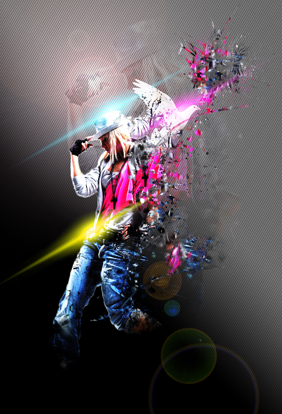 photo d'un danseur avec effet lumineux