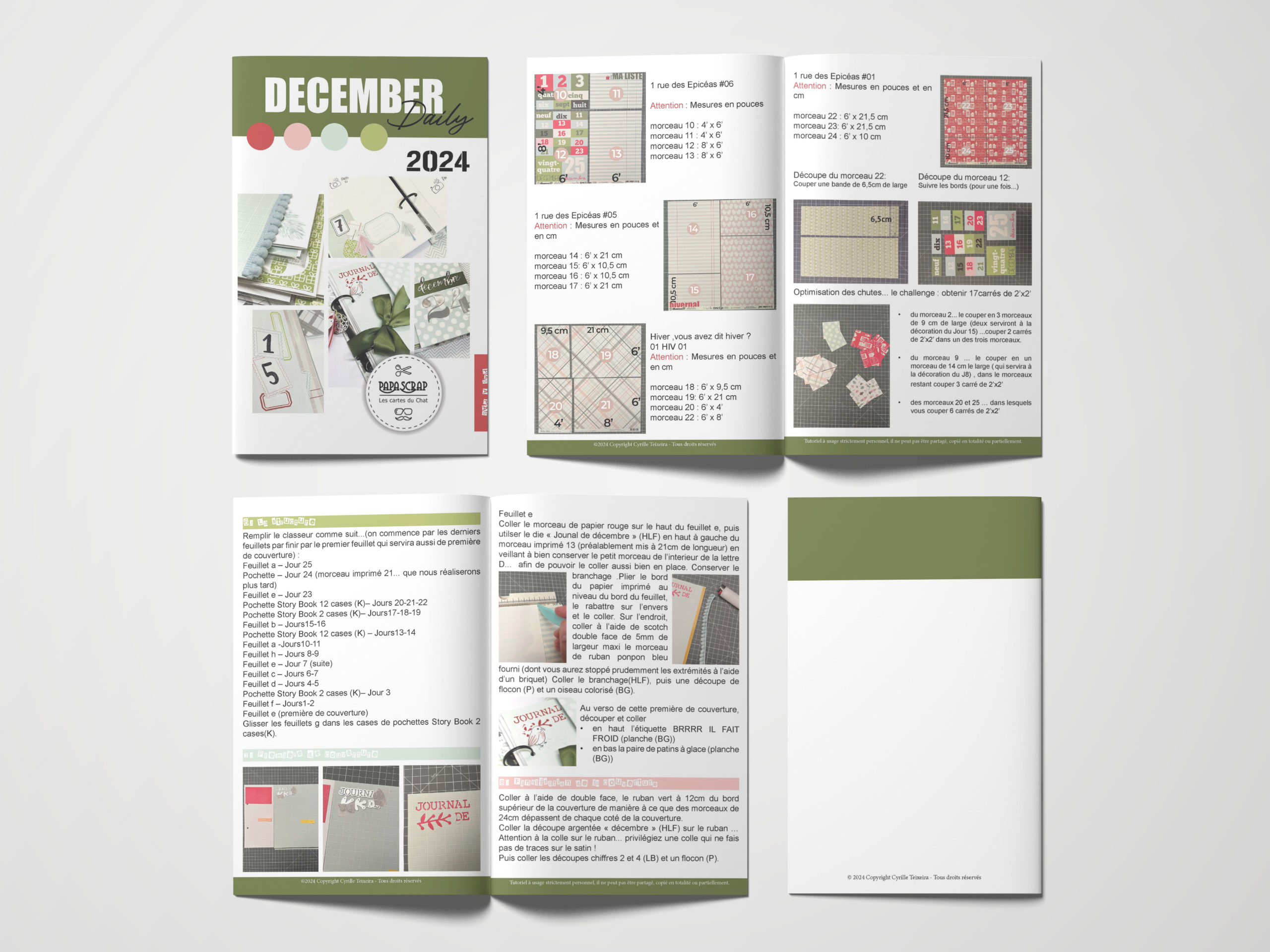 Livret mis en page, couverture et exemples de pages